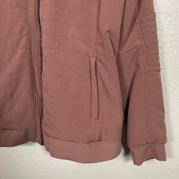 Kuhl Women XL  Mauve Rose Pink Bomber Jacket Soft Shell Zip Pockets Gorpcore - Picture 4 of 11